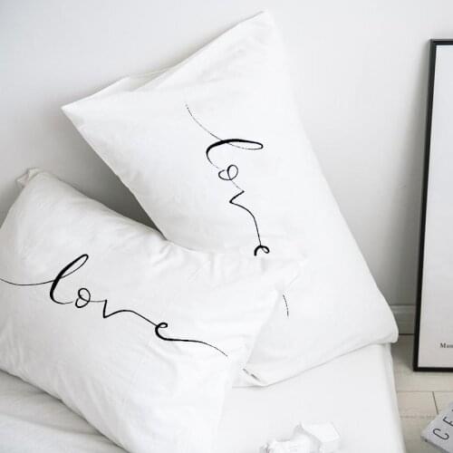 20Custom Pillow Case Pillowcase 50x70 50x75 50x80 70x70 Decorative Pillow Cover White Love Bedding Drop Shipping