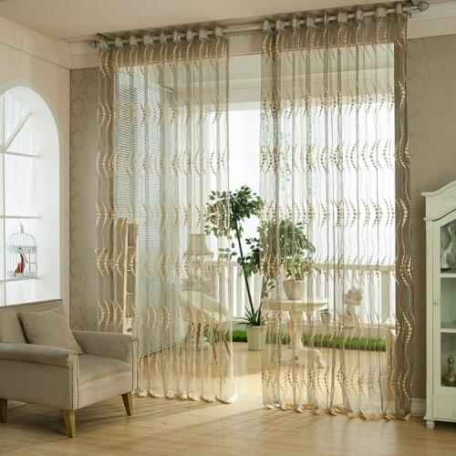 A new simple ventilation pervious to light curtain window screen Exquisite jacquard hollow out high quality screens