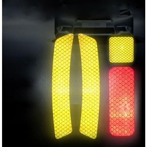 New 4PCS Car Reflective Strips Safety Warning Strip Tape Car Bumper Safe Reflector Stickers