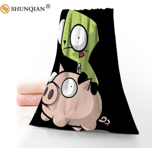 New Custom Invader Zim Towel Printed Cotton Face/Bath Towels Microfiber Fabric For Kids Men Women Shower Towels A8.8