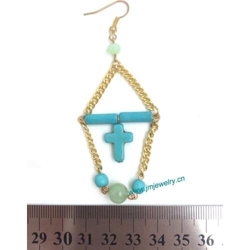 Wholesale handmade Ethnic jewelry vintage dangle earrings with crucifix pendants earrings summer style nickel free