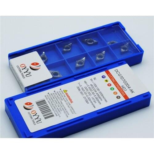 OYYU DCGT DCGT070202 DCGT070204 DCGT11T302 DCGT11T304 AK H01 Carbide Inserts for Aluminium Lathe Cutter Tool Lathe Turning Tool