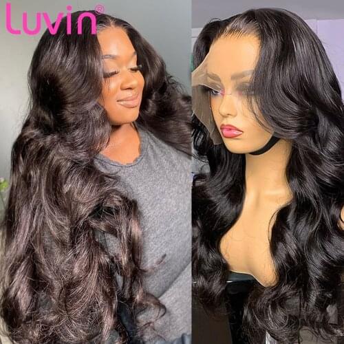 Luvin 30 40 Inch 13x6 Lace Frontal Human Hair Wigs Body Wave Front Wig 5x5 Lace Closure Wigs Water Wave Short Bob Wig For Women