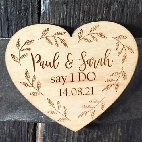 Personalised Wooden Save the Date Magnet, Wedding Invite, Wedding Magnets Personalised Rustic