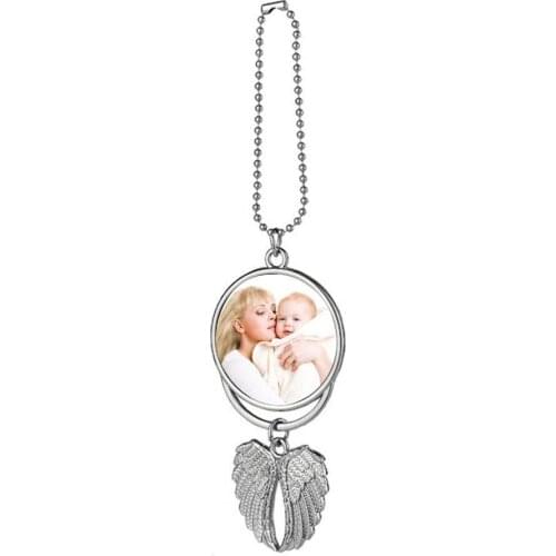 Angel Winges Car Pendant Exquisite Hot Transfer Printing Alloy Chain Angel Winges Interior Blank Sublimation Ornament for SUV