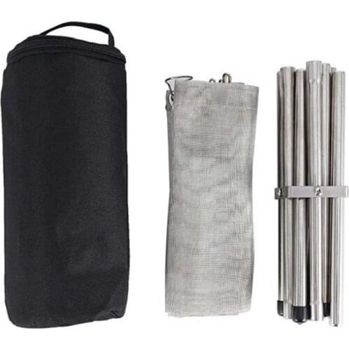 Portable Outdoor Fire Pit Camping Stainless Steel Mesh Fireplace Foldable for Outdoor Patio