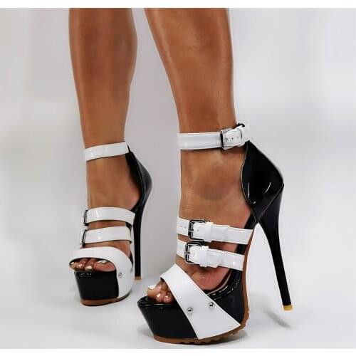 Romana wedges sandals for women strap buckle stripper high heels platform Open toe comfortable leather big size 41 42 43 shoes
