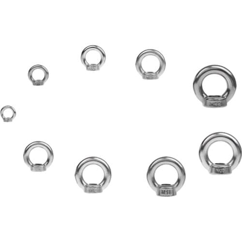 M6/M8/M10/M12-M22 304 Stainless Steel Lifting Eye Nut Ring Shape Nuts 6mm for Rowing Boat Accessories