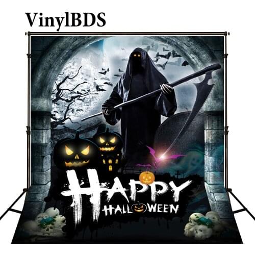 VinylBDS Photography Backdrops Citrouille Halloween Photography Backdrops Grim Reaper Terror Background Photography Backdrops