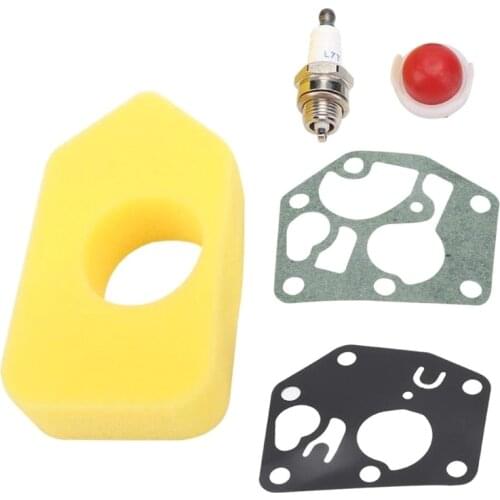 Air Filter Cotton Set,Carburetor Diaphragm Gasket Air Filter Spark Plug Kit for Briggs & Stratton 3.5hp & 3.75hp Service Kit (5