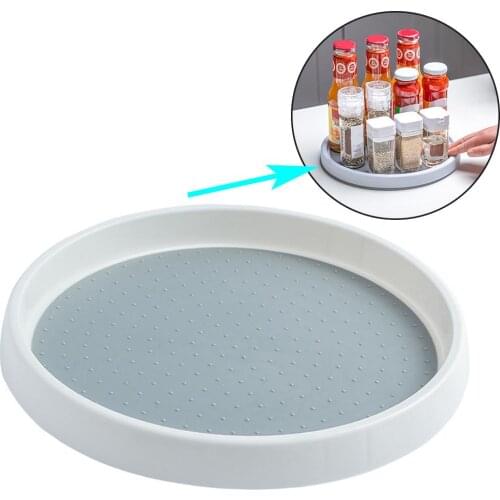 360 Degrees Rotating Kitchen Seasoning Bottle Storage Rack Spice Tray Holder Seasoning Containers With Spice Labels