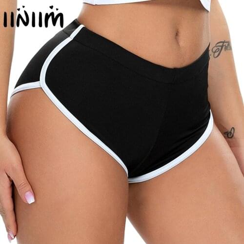 Womens Femme Summer Mid-rise Sissy Schoolgirls White Edge Booty Yoga Shorts Hip Hop Cheerleader Fitness Dance Parties Shorts