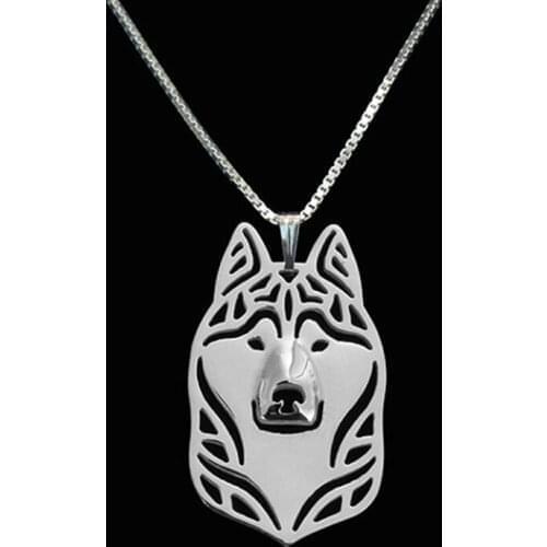 Gold Silver Color Siberian Husky Pendant Necklace Hunger Games Necklace Women Best Friend Choker