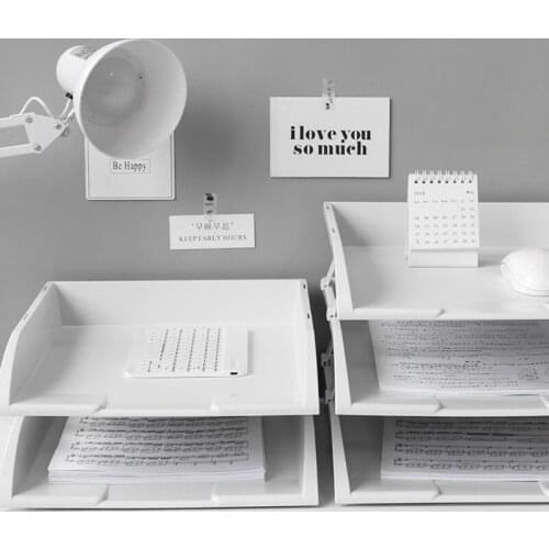 2/3 Tier Stackable Desktop Document Rack Letter Tray Organizer File Magazine Holder Layering Paper Storage Office Supplies