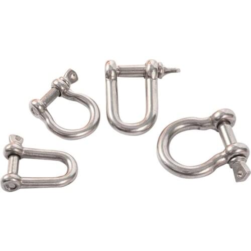 20 Pcs High Quality Stainless Steel D/U/O Shape Shackle Birds Flying Rope Dog Leash Fix Open Screw Buckle Ring Clasp
