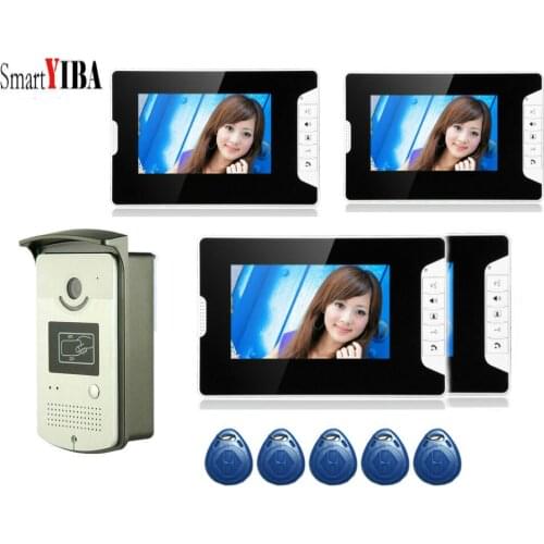 SmartYIBA 4* 7" LCD monitor Speaker phone intercom Color Video Door Phone doorbell access Control System doorphone free shipping