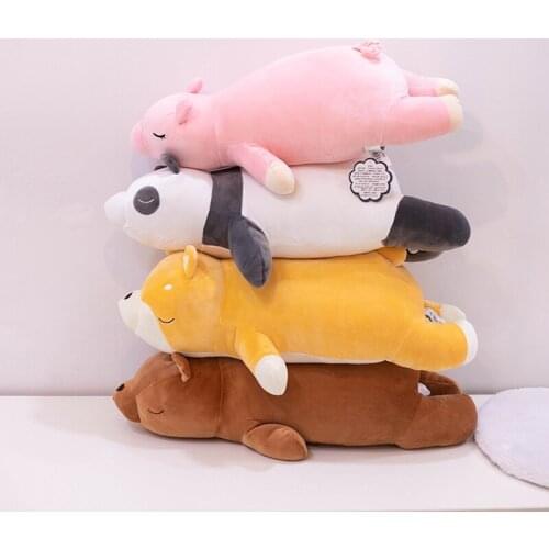 50/80cm Cute Soft Long Animal Pillow Plush Toys Stuffed Pause Office Nap Pillow Bed Sleep Pillow Home Gift Doll for Kids Girl