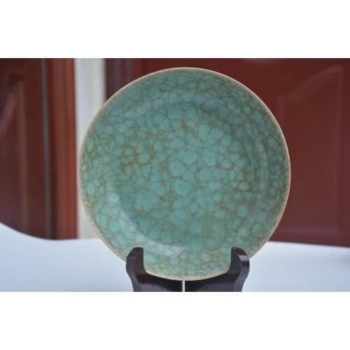 Antique Old QingDynasty porcelain plate,RU Kiln,fish scale glaze,Hand Painted Decoration /Collection/ crafts,Free shipping