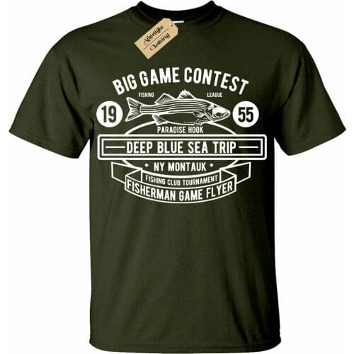 Big Game Fishing T-Shirt fisherman top mens