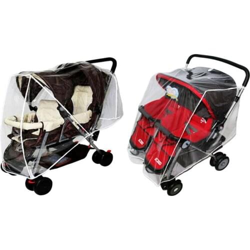 Baby Pushchairs Rain Cover Stroller Raincoat For Twins Clear Stroller Rain Cover Waterproof Stroller Accessories Wind Dust Shiel