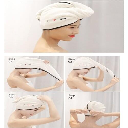 Women Hair Hat Drying Towel Wrap Cap Turban Shower Quick Bath Microfiber