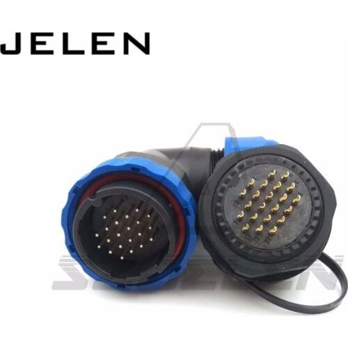 SD28TA-ZM, 90 degree elbow waterproof connector 22pin, IP67, Panel mounting voltage cable connector plug and socket 22 pin