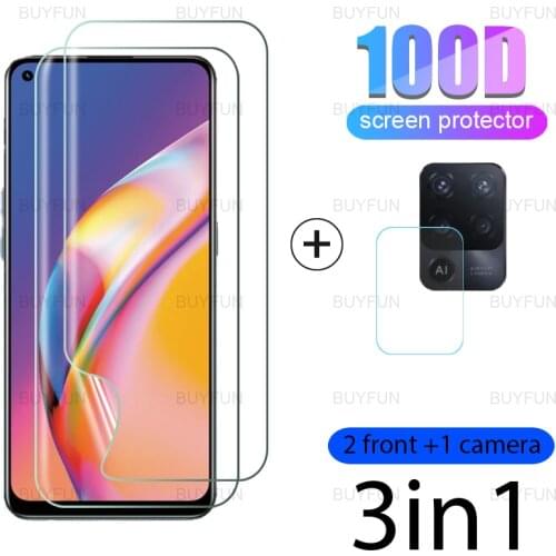 Hydrogel Film For Oppo Reno 5 Lite 6.43 inch 3in1 full cover front screen protector for Reno 5 4G 5G Pro Plus 5F lens glass film
