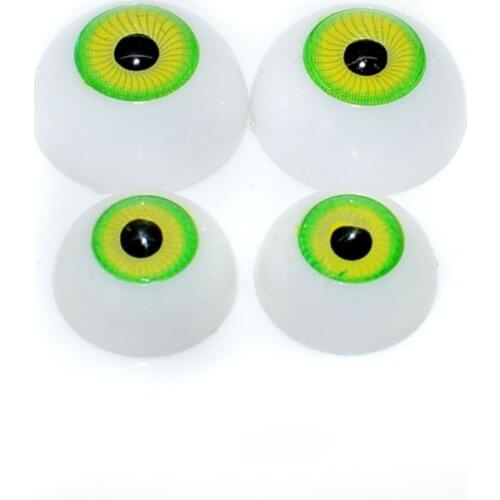 16/20MM 20Pcs(10pairs) Yellow-Green Round Flat Back Plastic BJD EYES For Porcelain or Reborn Dolls Making DIY Supplies