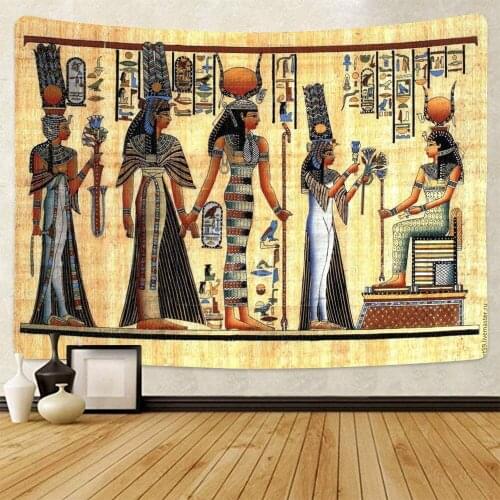 Egyptian Tapestry Ancient Egypt Mythology Wall Hanging Egyptian Gods Pharaohs Hieroglyphic Carvings Tapestries for Room Decor