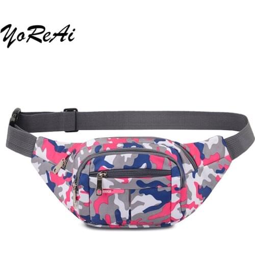 YoReAi New Camouflage Grain Bum Bag Canvas Unisex Fanny Pack Waist Hip Belt Bags Purse Pouch Pocket Travel Running Sport Bum