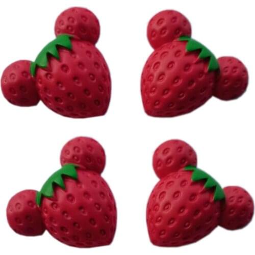 Kawaii Fruit Strawberry Flat Resin Cabochons Accessories For Kids Hair Bows Center DIY Scrapbooking Decoration