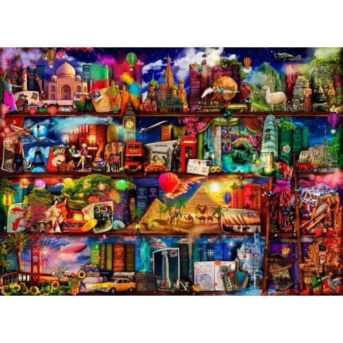 Bookshelf, Super Big, Cotton!!, Cotton thread,Cotton aida ,Branded Needles, Advanced 625x437 stitch,122x88cm,Cross Stitch Kits