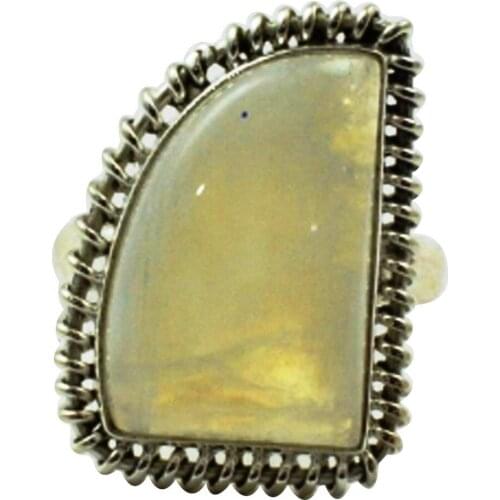 Lovegem Genuine Rainbow Moonstone Ring 925 Sterling Silver,Size:9.5 , AR3101