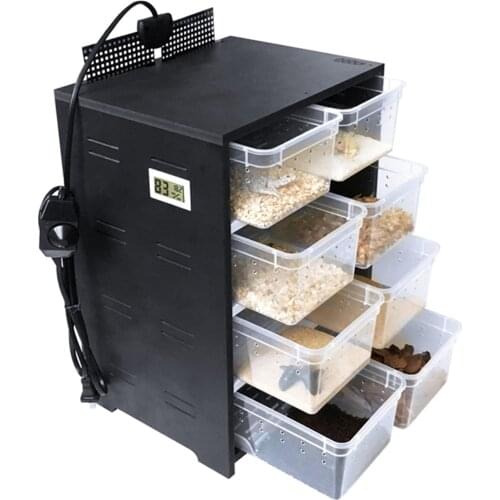 Pet Reptiles Acrylic Feeding Box Terrarium 4 Layers Breeding Tank Insect Lizards House Drawer with Hygrometer Heating Pad Cage