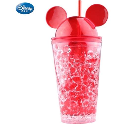 Disney Mickey Mouse Cartoon cups With straw kids gift creative Drink straight transparent Bottles Girlfriend gift