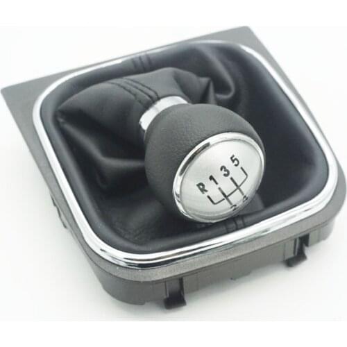 New For 5 Speed Gear Shift Knob Gaiter Boot For VW EOS Golf 5 V 6 VI Jetta EOS SCIROCCO 1K0711113,1K0 711 113 silver cap