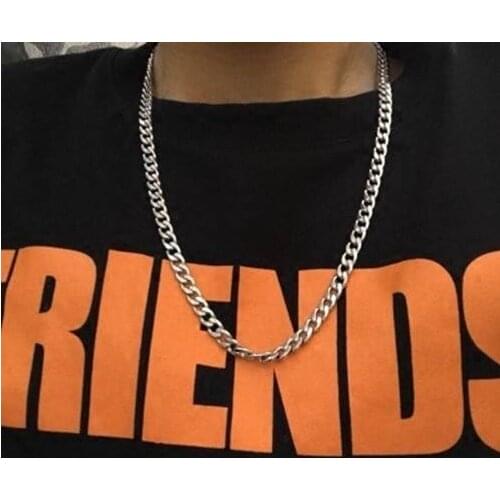 Punk Cuban Link Chain Necklace For Men Women Teens Stainless Steel Mens Necklace Classic Fashionable Hip Hop Jewelry Gift