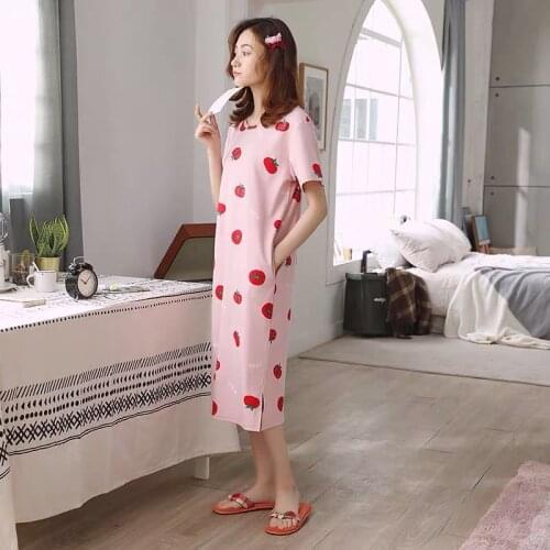Pajamas Female Summer Korean Version Pajamas Female Summer Nightdress Short Sleeve Womens Summer Home Clothes Suit Student Cute