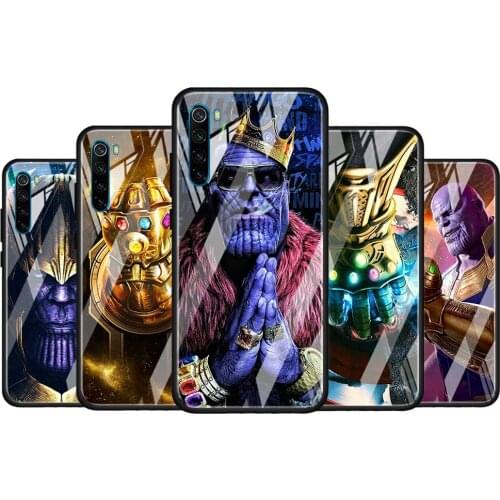 Thanos marvel hero for Xiaomi Redmi K40 K30 K20 Pro Plus 9C 9A 9 8A 7 Luxury Shell Tempered Glass Phone Case Cover