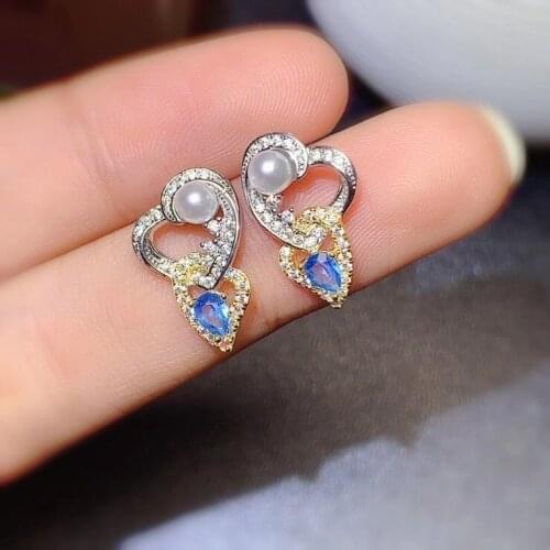 Natural Topaz Earrings. The latest design. European and American super fashion design. 925 sterling silver. Include certificate