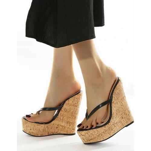 Sexy Super High Heels Large Size 35-42 Platform Wedges Pinch slippers Mules Slippers Shoes Women Sandals Drop Ship