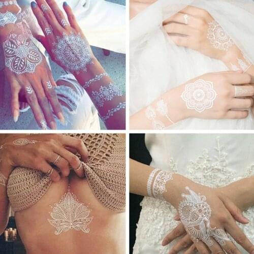 Waterproof Temporary Tattoos Sexy Female Tattoo Stickers Fashion Black White Lace Tattoo Stickers Arm Leg Hand Body Art Painting