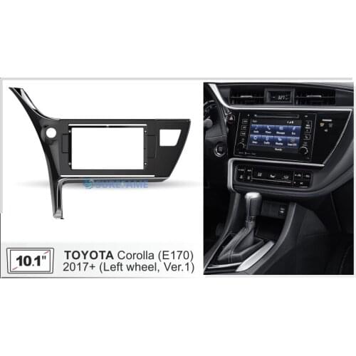 10.1 inch Car Fascia Radio Panel for 2017+ Toyota Corolla (Left Wheel) Dash Kit Install Facia Console Bezel Adapter Plate Trim