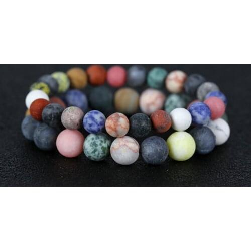 10mm/8mm mixed natural stone beads wrap Bracelets yoga lovers Bracelet Fancy Femme Boho color bracelet