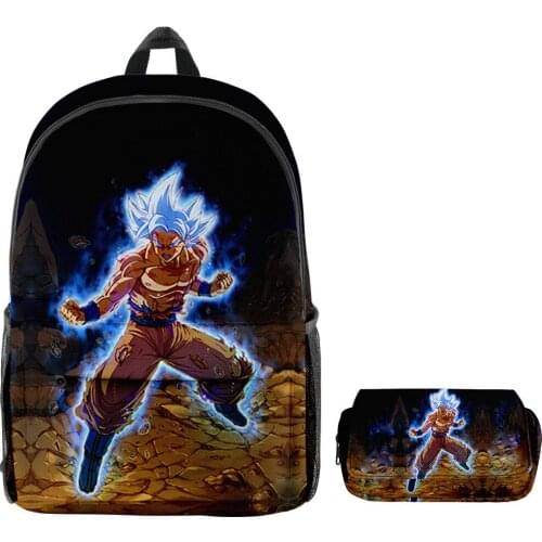 Backpack Set Super Goku Vegeta School Bags Cartoon Anime Cute Student Backpack Teenagers Boys Birthday Gifts