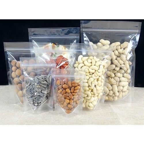 50pcs High Clear Stand up Plastic Ziplock Bag Transparent Gift Bags Herbal Toys Fidget Spinners Package Pouches