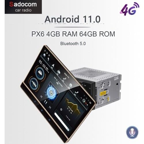 720P Tesla Style 12.2 PX6 100 Rotatable 6 core 2 Din Android 9.0 4GB+64GB Car DVD Player RDS car radio for universal car audio