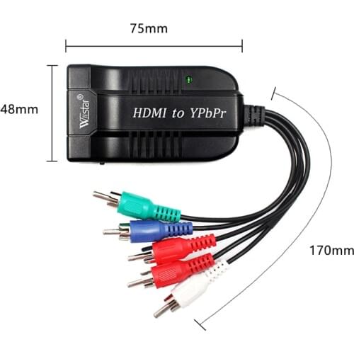 Wiistar 1080P HDMI to Component YPbPr Video Male YPbPr 5RCA RGB Converter Adapter with R/L Audio for HDTV Monitor Free Shipping