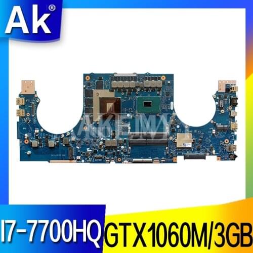 Akemy GL702VM For Asus ROG GL702VM GL702V Laotop Mainboard GL702VM Motherboard W/ I7-7700HQ GTX1060M/3GB DDR4