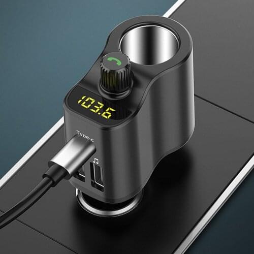 Car FM Transmitter Receiver Bluetooth 5.0 MP3 Player 3 USB Ports Car Fast Charging Charger Adapter Auto Cigarette Lighter Socket